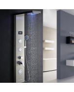 Auralum columna de ducha hidromasaje en acero inoxidable panel de ducha 5 f