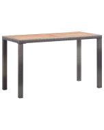 vidaXL mesa de jardín madera maciza acacia gris y marrón 123x60x74 cm