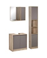 Conjunto de baño melamina de madera bicolor 30x24x170 cm Homcom