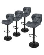 Set 4x taburetes de piel sintética antracita sillas giratorias
