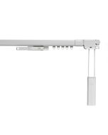 Riel para cortinas, riel de metal extensible blanco, 210 a