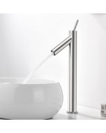 Mezclador de lavabo de acero inoxidable, grifo de baño con caño alto lonheo