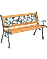 Banco para jardín de madera y hierro fundido marina 124x52x74cm