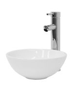 Lavabo redondo ø28x11,6cm ceramica blanca brillante ecd germany