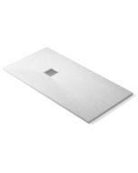 Plato ducha resina | válvula desagüe y rejilla | blanco | 70 x 130cm