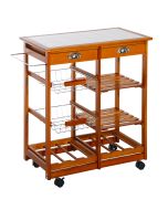 Carrito de cocina madera de pino color madera 74x37x76 cm homcom