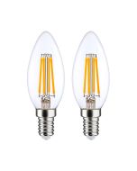 Pack 2 bombillas led filamento vela e14 4w equi.40w 470lm 2700k