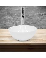 Lavabo redondo ø 28x11,6 cm cerámica blanca