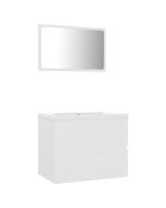 vidaXL conjunto de muebles de baño madera contrachapada blanco