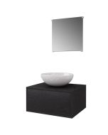 vidaXL conjunto de mueble y lavabo 3 piezas negro