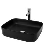 Lavabo con desagüe 51x40,5x13,5cm cerámica negra