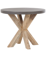 Mesa de jardín de cemento reforzado gris/madera clara ⌀ 90 cm olbia