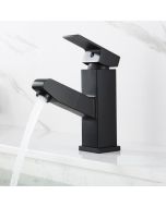 Auralum grifo para lavabo negro con ducha extraíble mezclador de agua fría