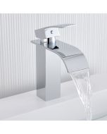 Grifo cromado para lavabo en cascada con desagüe emergente para lavabo, ace