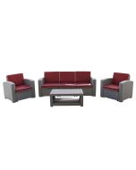 Conjunto de jardín chillvert treviso resina 1 sofá+ 2 sillones + 1 mesa gri