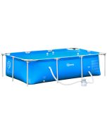 Piscina desmontable PVC, acero color azul 252x152x65 cm outsunny