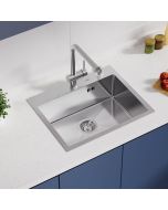 Fregadero de cocina 55x45x18,5cm fregadero de acero inoxidable de 1 seno co