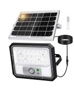 Aigostar luz solar exterior con sensor de movimiento,80w,800lm,4000mah,ip65