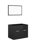 vidaXL set muebles de baño 2 piezas madera de ingeniería negro brillo