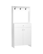 Mueble zapatero melamina de madera color blanco 80x32x180 cm homcom