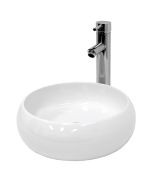 Lavabo cerámico redondo 350 x 350 x 120 mm blanco