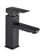 Grifo Lavabo Caño Bajo Negro Apertura en Frío PARVA COAL GRIFERS