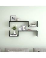 Estantes de pared 2 uds madera contrachapada negro 100x15x20 cm