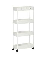 Carrito auxiliar acero, abs color blanco 40x19x90 cm Homcom, hogar - cocina