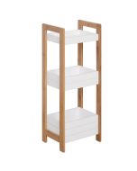 Estantería de baño mdf, bambú bicolor 27,5x20,8x74 cm homcom, hogar - baño