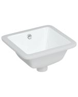 vidaXL lavabo de baño rectangular cerámica blanco 30,5x27x14 cm