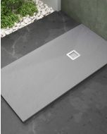 Plato ducha resina extraplano 140 x 90cm textura pizarra suave gris