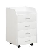 Cajonera de oficina mdf, melamina de madera color blanco 40x36x65 cm
