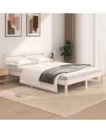 Cama doble pequeña sin colchón blanco 120x190 cm es6058