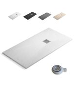 Plato ducha resina extraplano 200 x 70cm textura pizarra suave blanco