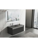 Conjunto mueble Davys Grey, lavabo en resina y espejo LED 100x50x50