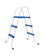 vidaXL escalera para piscina acero azul y blanco 84 cm