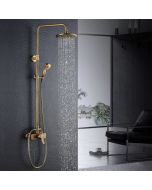 Auralum columna de ducha de bronce set de ducha mecánico de 2 funciones con