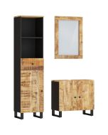 vidaXL conjunto de muebles de baño 3 piezas madera maciza de mango