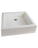 Ondee - lavabo cuadrado para colocar timbre - crema - 40cm - terrazzo