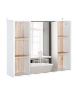 Armario espejo mdf, tablero de partículas bicolor 60x14,5x49,4 cm homcom