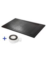 Plato de ducha de resina 170x80 premium ambiente negro ral 9005 80x170