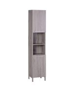 Armario alto de baño mdf color gris 30x32x172.5 cm kleankin