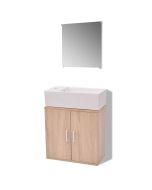 vidaXL conjunto de mueble y lavabo 3 piezas beige