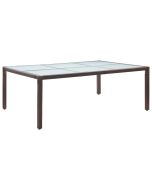 vidaXL mesa de comedor de jardín marrón 200x150x74 cm ratán sintético