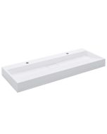 vidaXL lavabo 120x46x11 cm resina mineral/mármol blanco