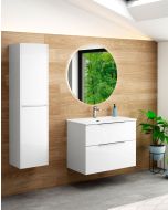 Mueble de Baño Suspendido con Lavabo Cerámico | 60 cm - Blanco