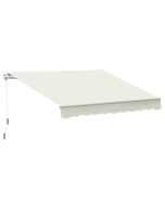 Toldo manual plegable poliéster, metal color blanco 395x245 cm outsunny