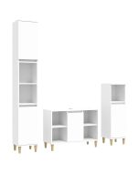 vidaXL juego de muebles de baño 3 pzas madera contrachapada blanco