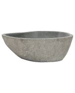 vidaXL lavabo ovalado piedra de río (37-46)x(29-36) cm