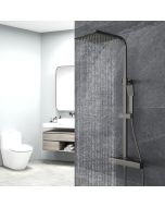Aica columna ducha termostática negro mate diseño sencillo para baño